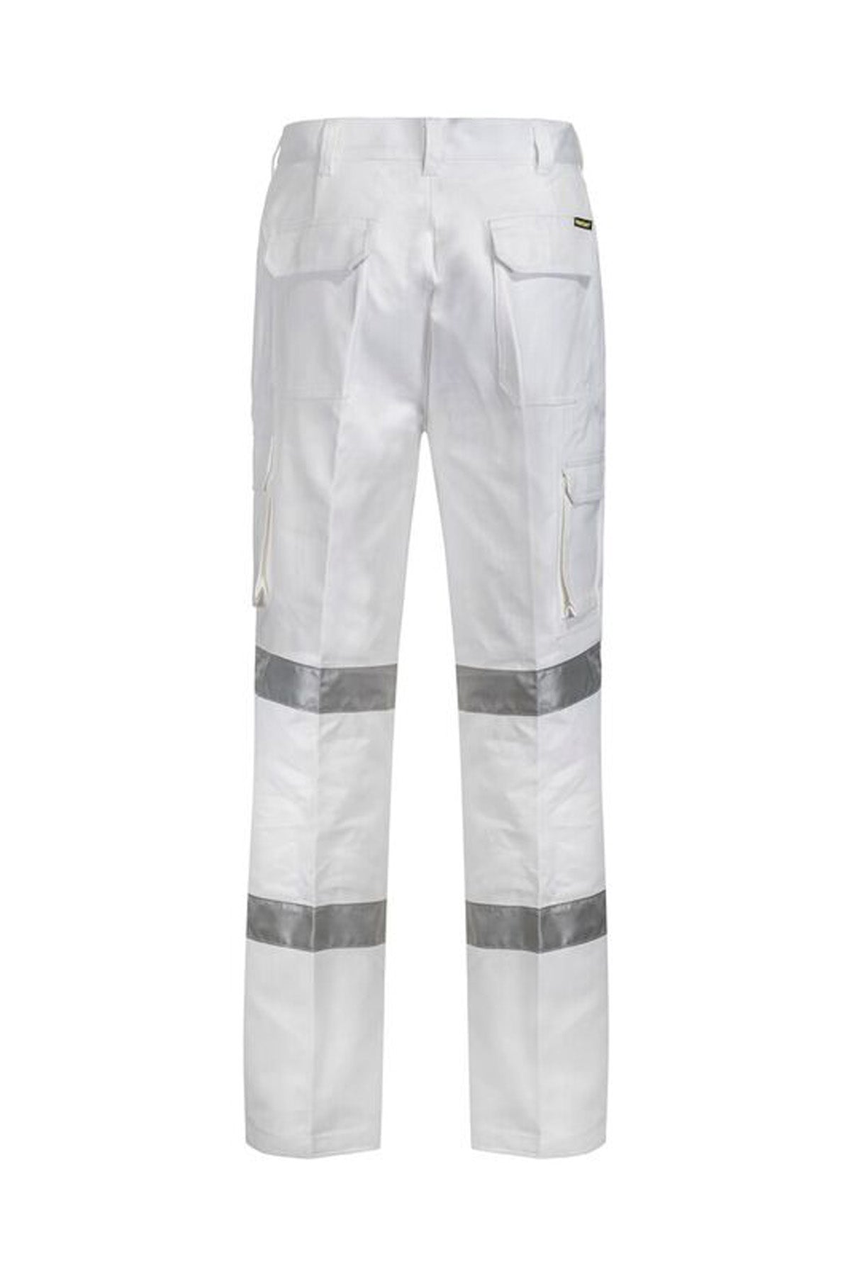Workcraft WP3223L Mens Reflective Cargo Cotton Drill Trouser-Long in White