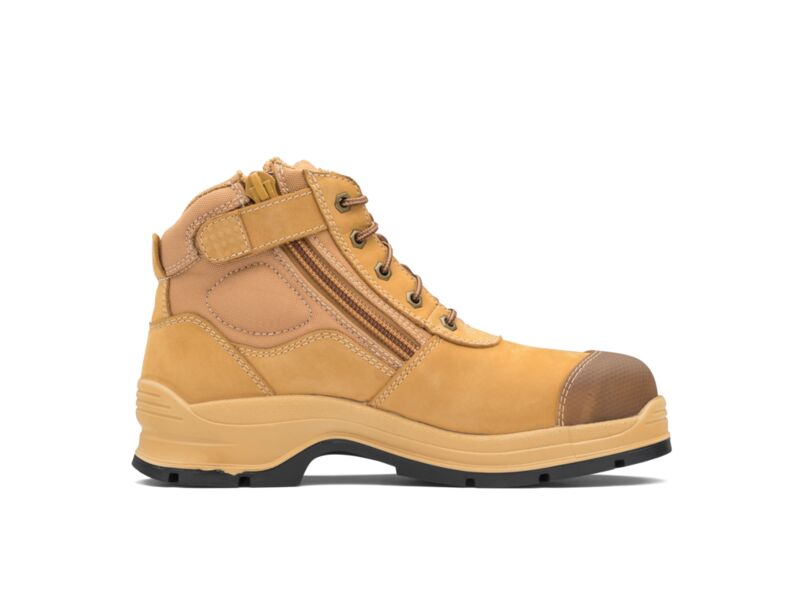 Blundstone 318 Wheat nubuck zip side ankle safety hiker