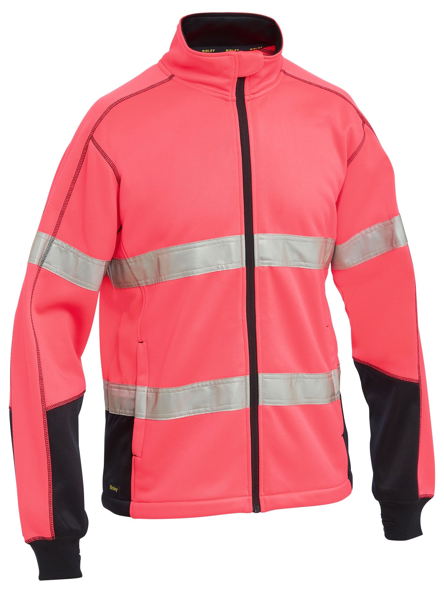 BK6611T Men's Taped Hi Vis Zip Front Fleece