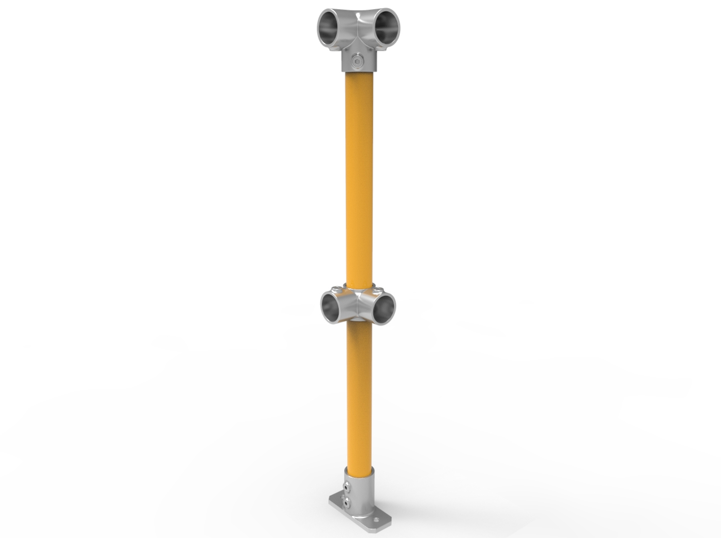 NoWeld Corner Post Surface Mount - Galvanised and Powder Coated Yellow