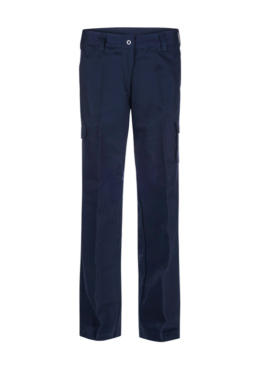 Workcraft WPL070 Ladies Mid Weight Cargo Cotton Drill Trouser in Navy