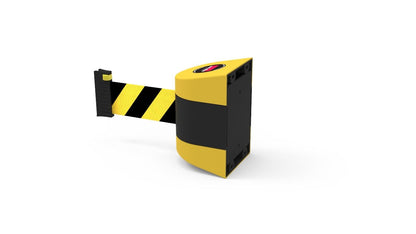 Wall Mount Retractable Belt Barrier 5m - PVC - Black/Yellow