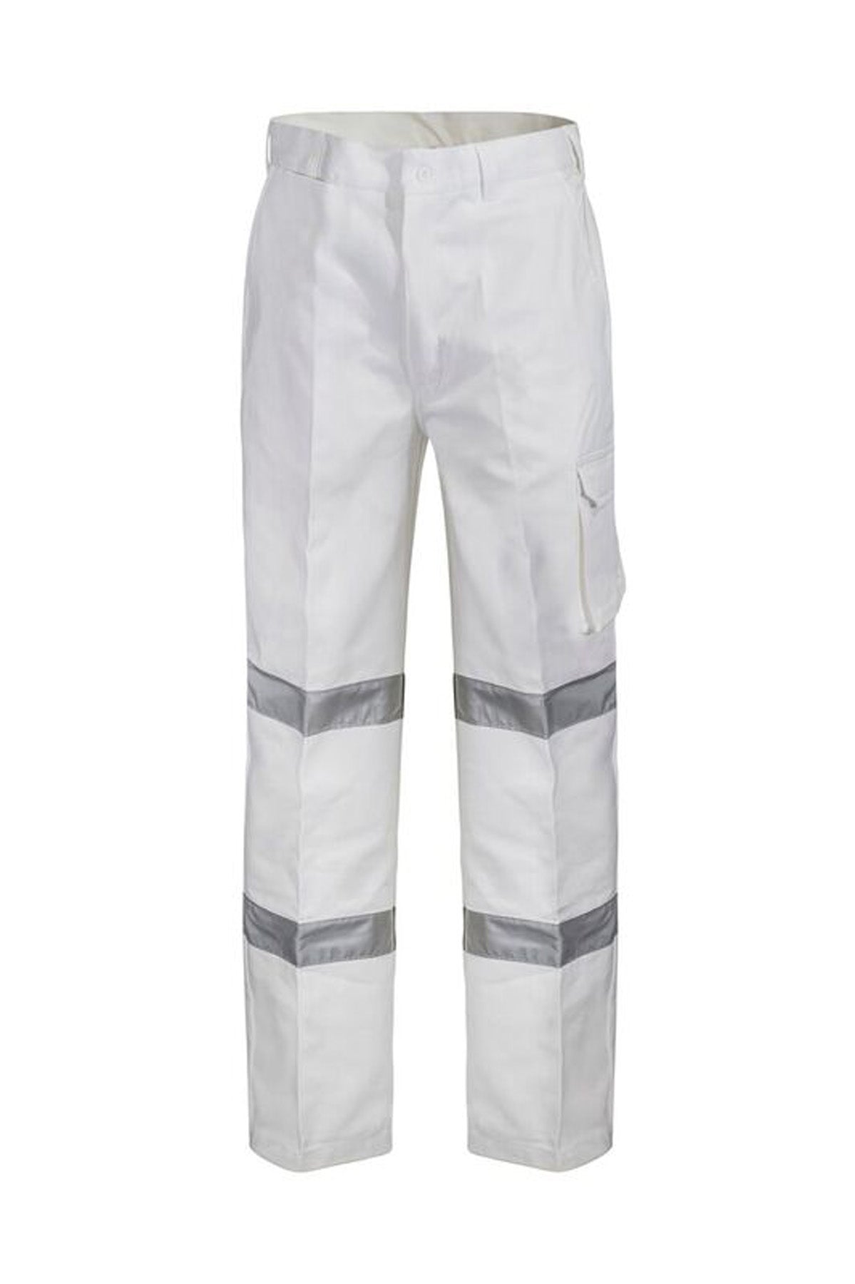 Workcraft WP3223 Mens Reflective Cargo Cotton Drill Trouser in White