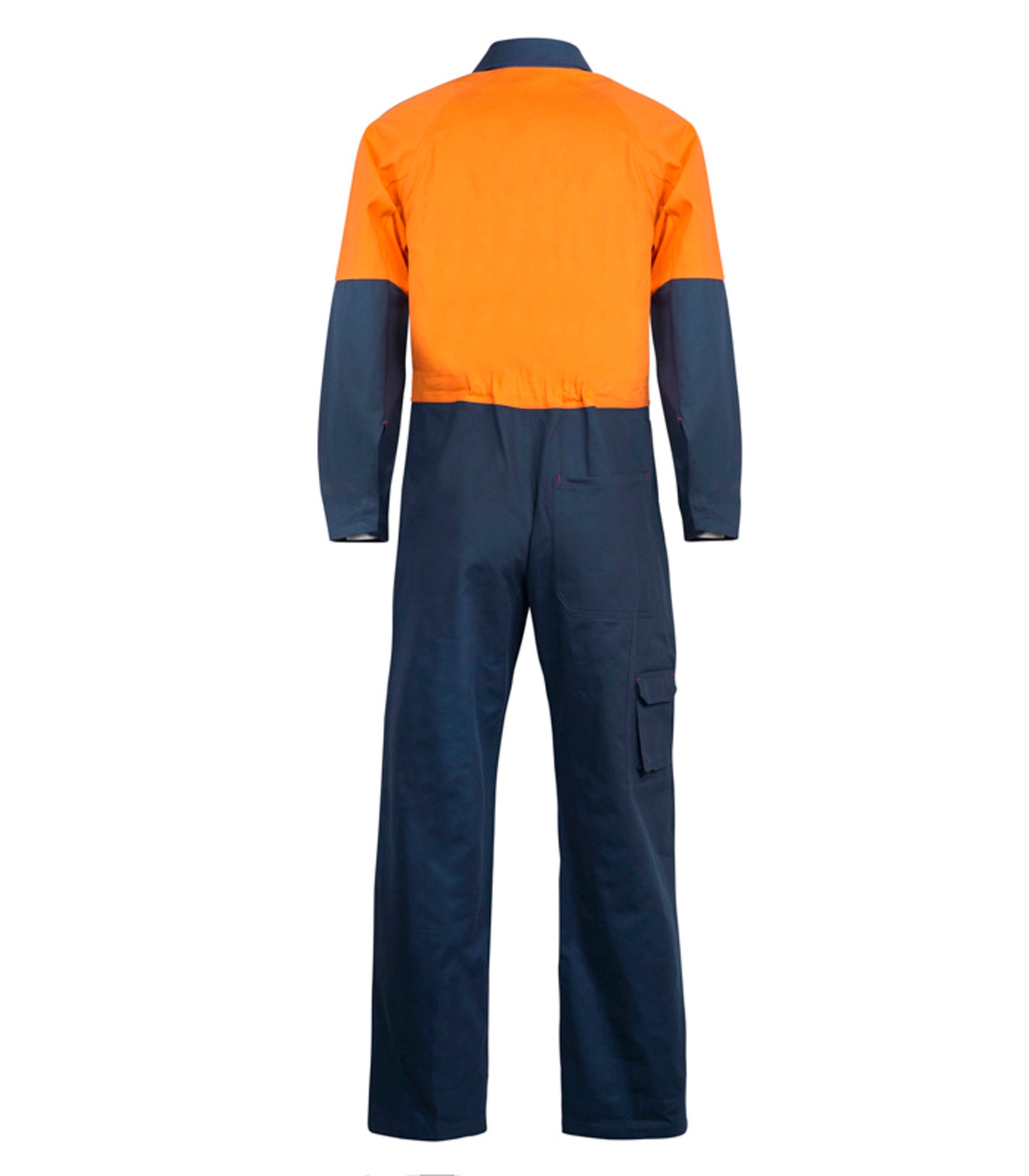 Workcraft WC3059L Mens Hi Vis Poly/Cotton Coveralls Long in Orange/Navy
