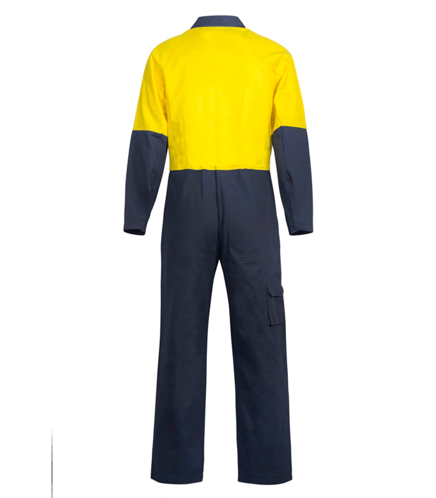 Workcraft WC3059L Mens Hi Vis Poly/Cotton Coveralls Long in Yellow/Navy