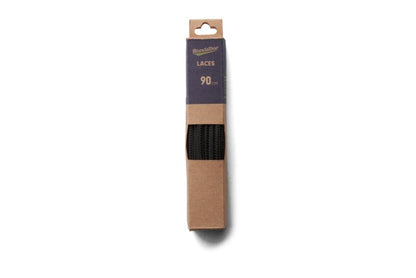 LACES - FLAT, BLACK, POLYESTER. 90CM LENGTH