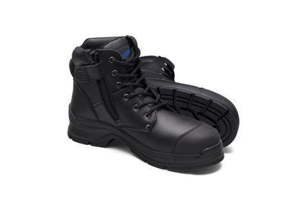 Blundstone 322 Black microfibre zip side ankle safety boot