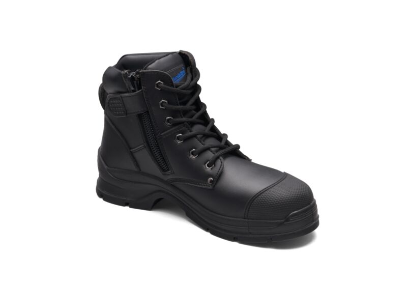 Blundstone 322 Black microfibre zip side ankle safety boot