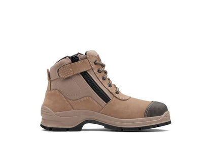 Blundstone 325 Stone nubuck zip side ankle safety boot