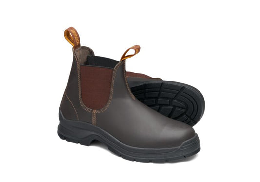 Blundstone 405 Brown waxy leather elastic side boot - v cut