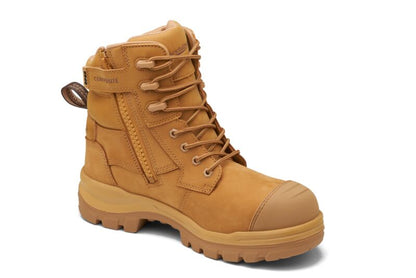 Blundstone 8560 RotoFlex Wheat water-resistant nubuck 150mm zip side safety boot