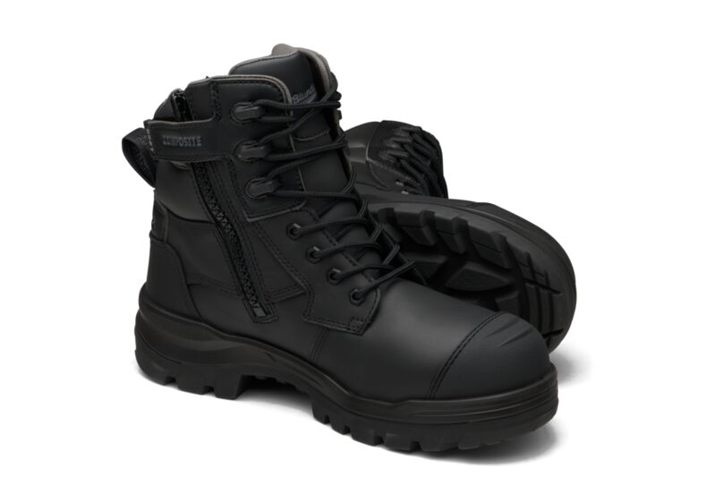 Blundstone 8561 RotoFlex Black water-resistant leather 150mm zip side safety boot