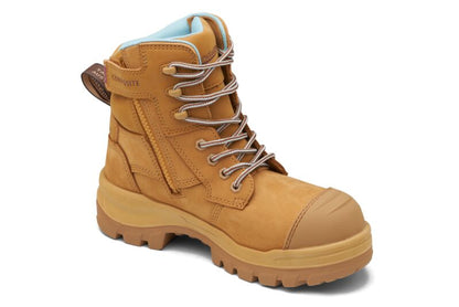 Blundstone 8860 RotoFlex Wheat water-resistant nubuck 150mm zip side women's safety boot