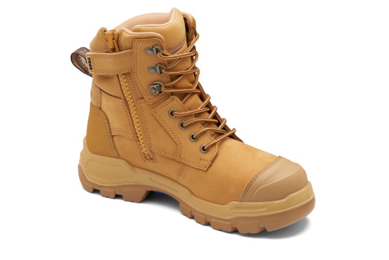 Blundstone 9060 RotoFlex Wheat water-resistant nubuck PU/R 150mm zip sided safety boot