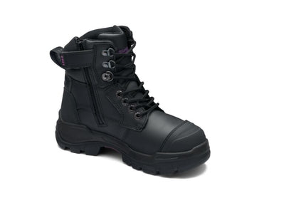 Blundstone 9961 RotoFlex Black water-resistant Platinum leather PU/R 150mm zip sided women's safety boot