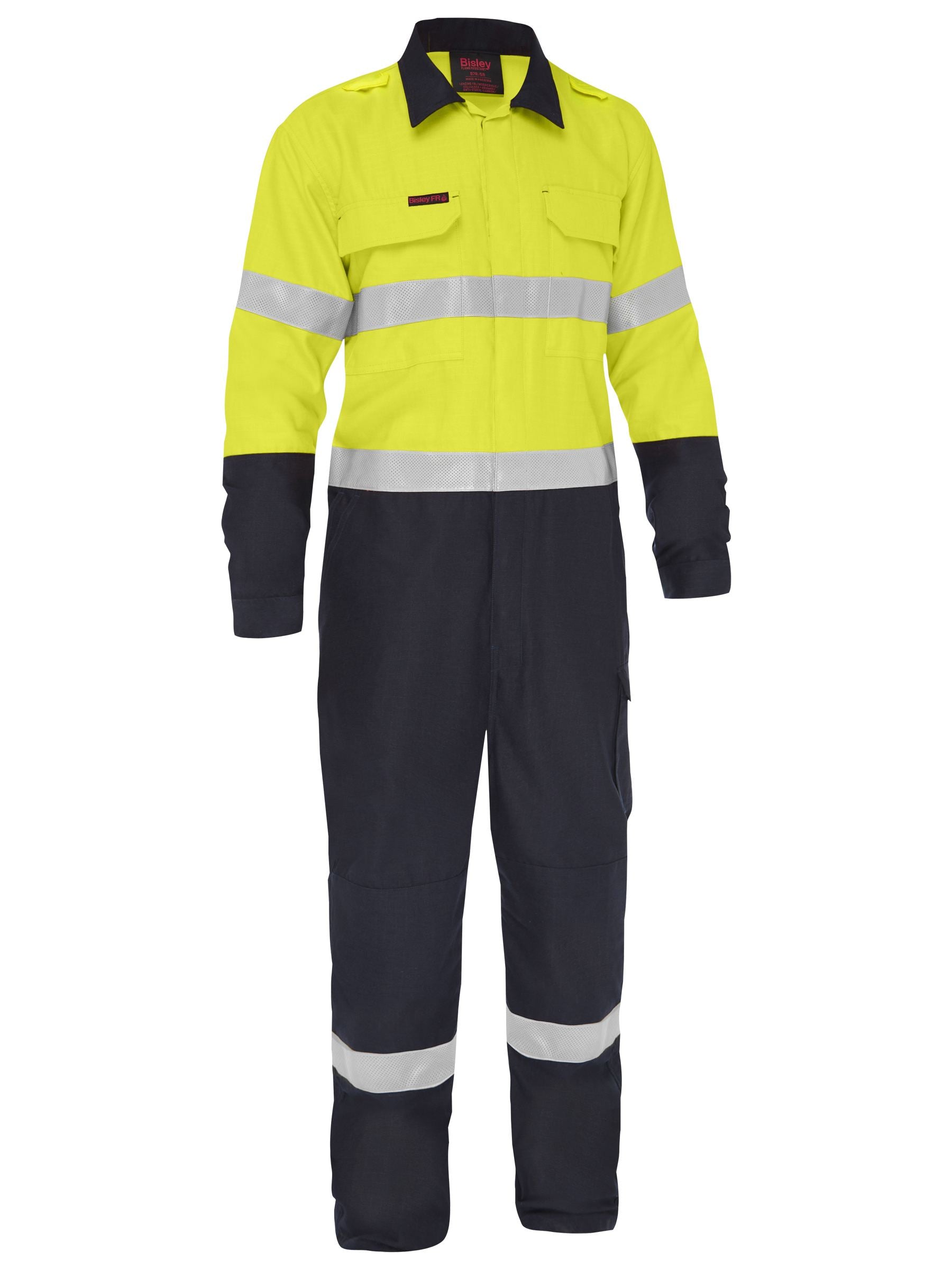 BC8477T Apex 185/240 Taped Hi Vis FR Ripstop Vented Coverall