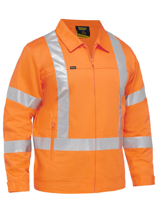 BJ6919XT X Taped Hi Vis Drill Jacket With Liquid Repellent Finish