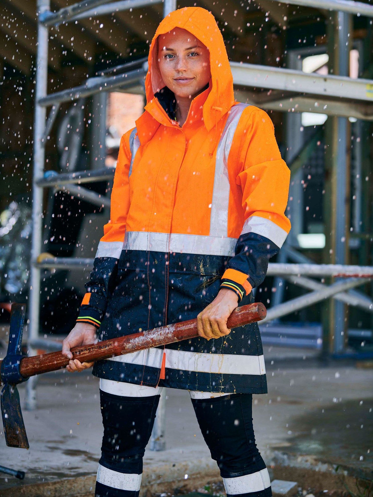 BJL6966T Women's H Taped Two Tone Hi Vis Rain Jacket