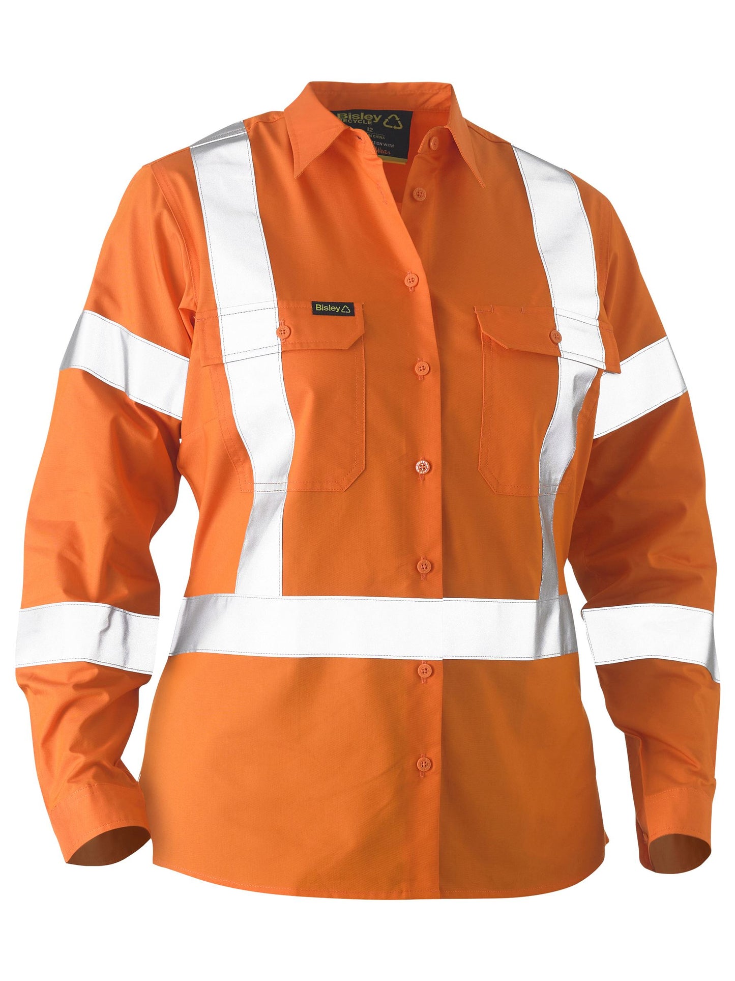 BL6266XT Recycle Women's X Taped Hi Vis Drill Shirt