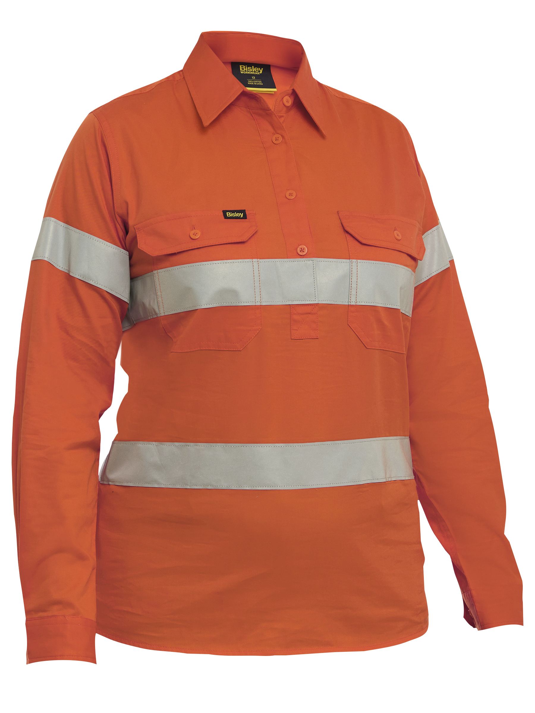 BLC6897T Women's Taped Hi Vis Cool Lightweight Closed Front Shirt