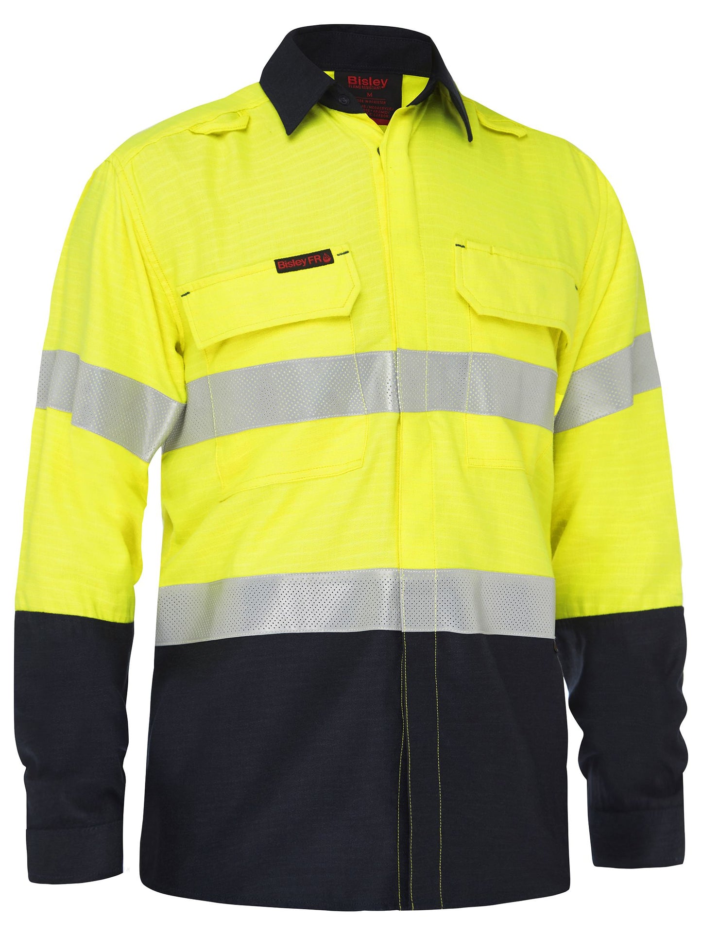 BS8438T Apex 185 Taped Hi Vis FR Ripstop Vented Shirt