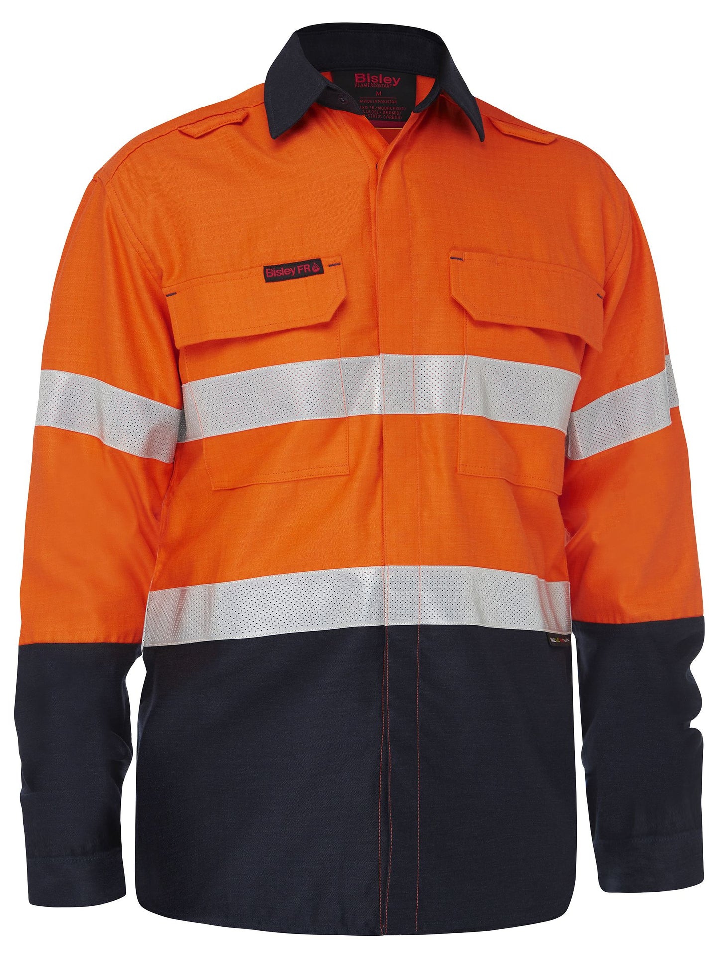 BS8438T Apex 185 Taped Hi Vis FR Ripstop Vented Shirt