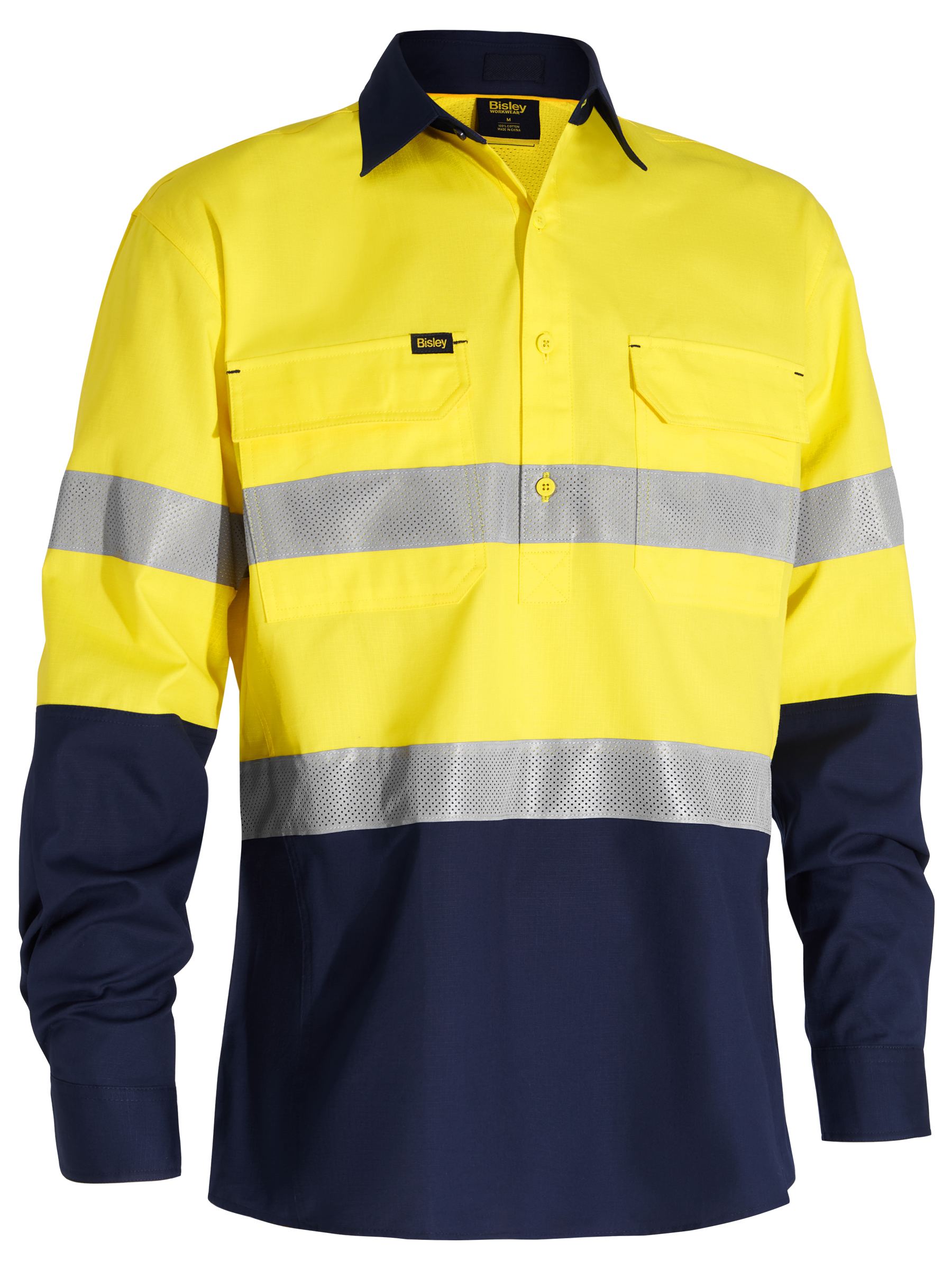 BSC6415T X Airflow™ Closed Front Taped Hi Vis Ripstop Shirt