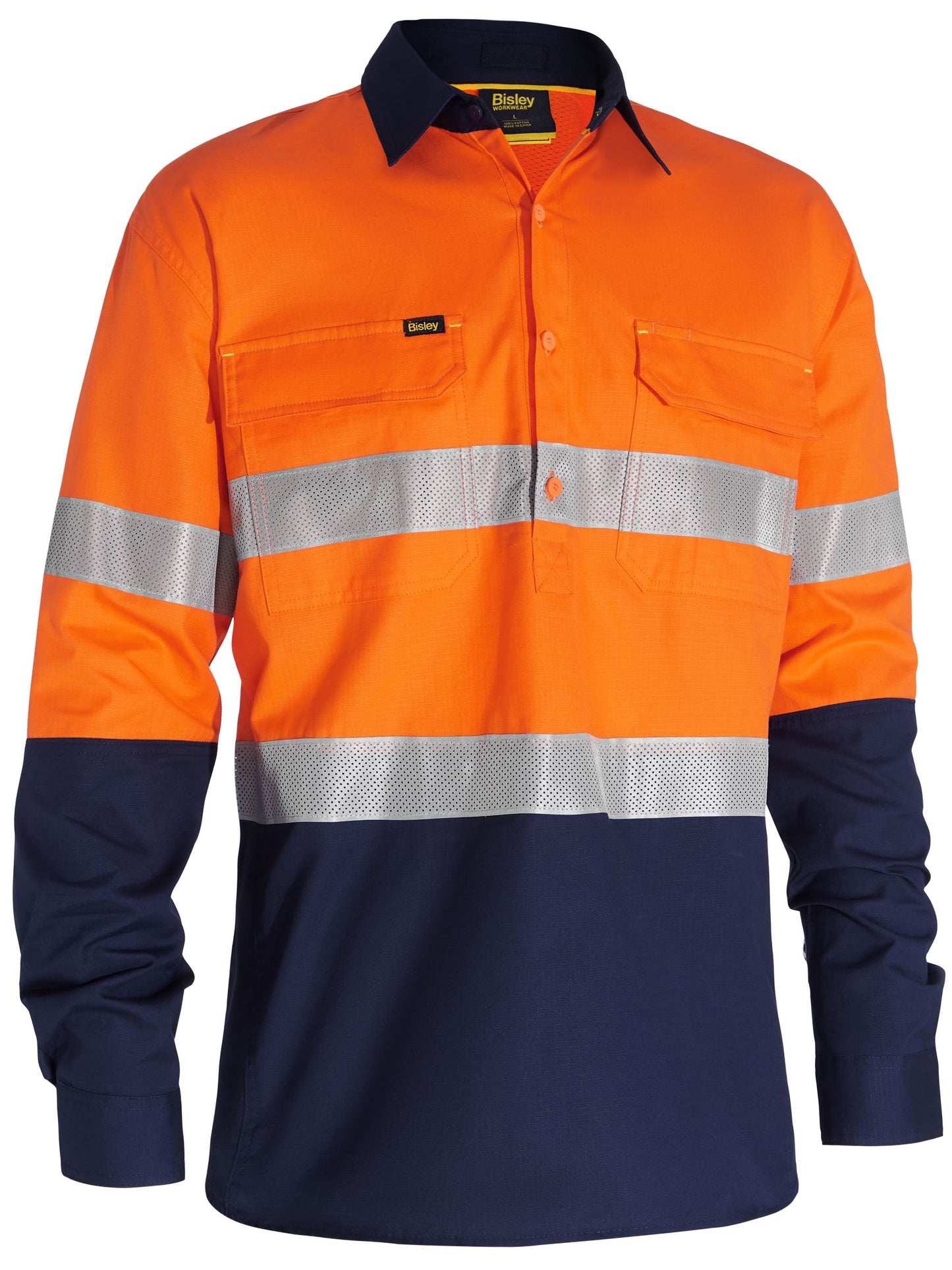 BSC6415T X Airflow™ Closed Front Taped Hi Vis Ripstop Shirt