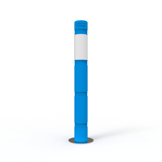 Bollard 140mm Surface Mounted with Skinz Bollard Sleeve and White Reflective Tape