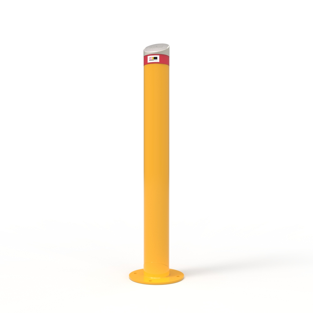 Bollard 140mm Surface Mounted with Cast Aluminium Angled Cap