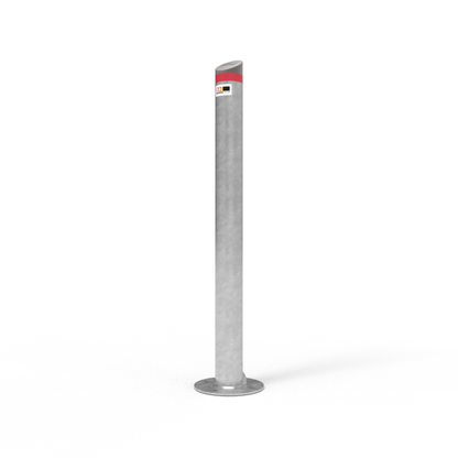 Bollard 90mm Surface Mounted with Cast Aluminium Angled Cap