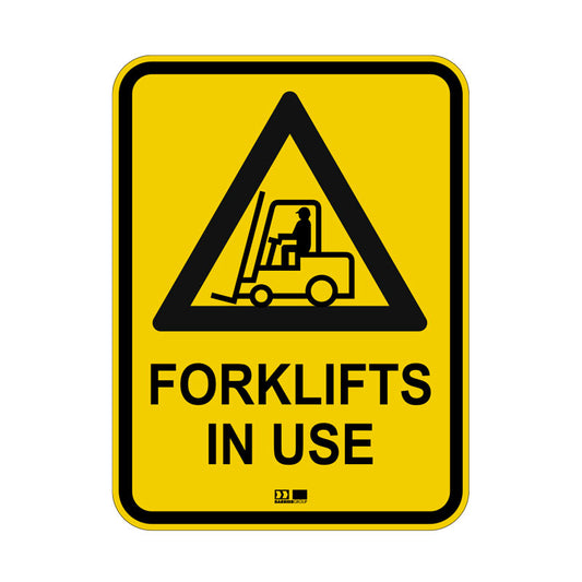 Sign - Forklifts in Use with Symbol