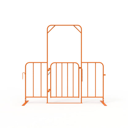 Event Fence Crowd Control Barrier Self-Closing Gate - Orange