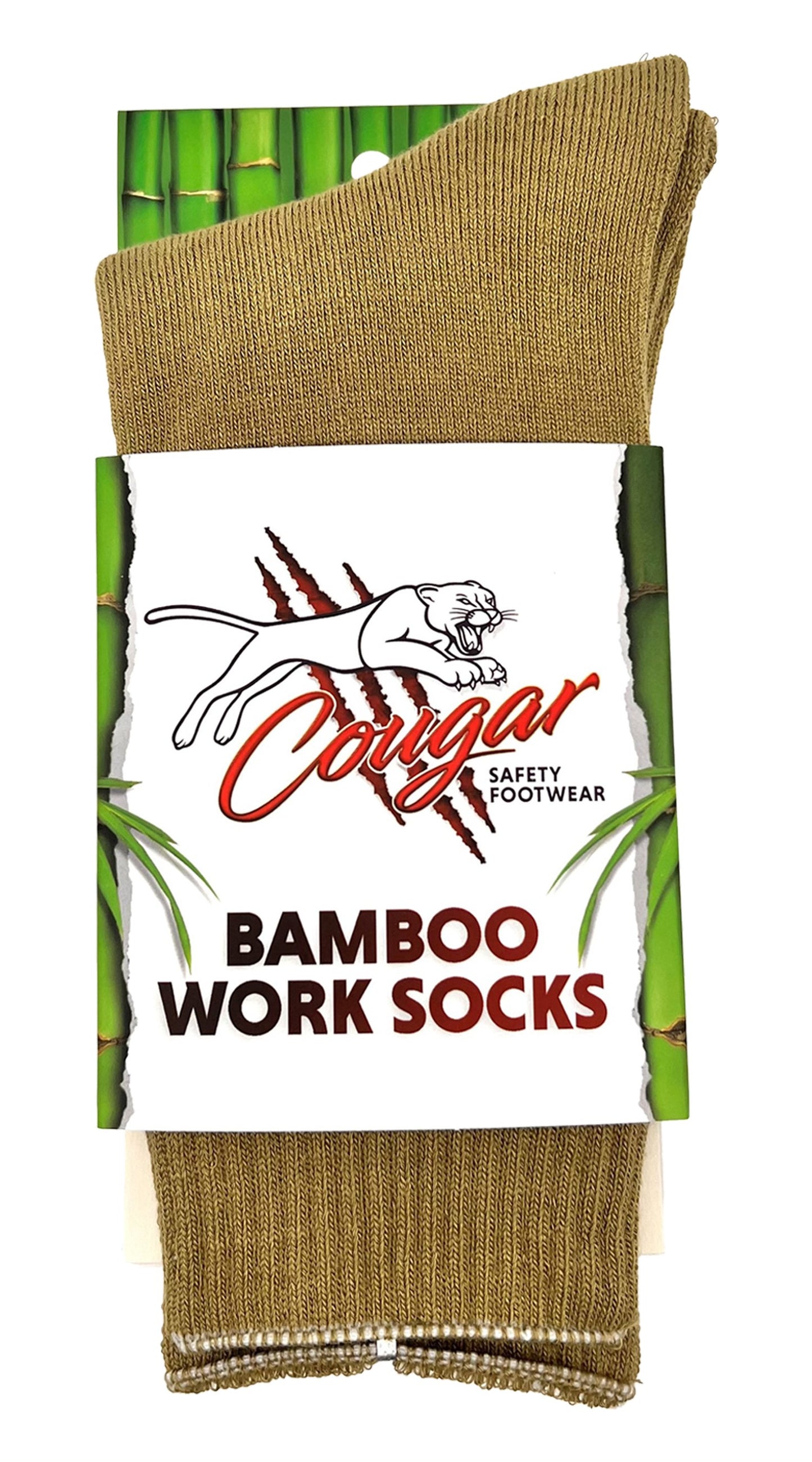 Cougar Footwear FBS851-KHK-M Men's Bamboo Socks