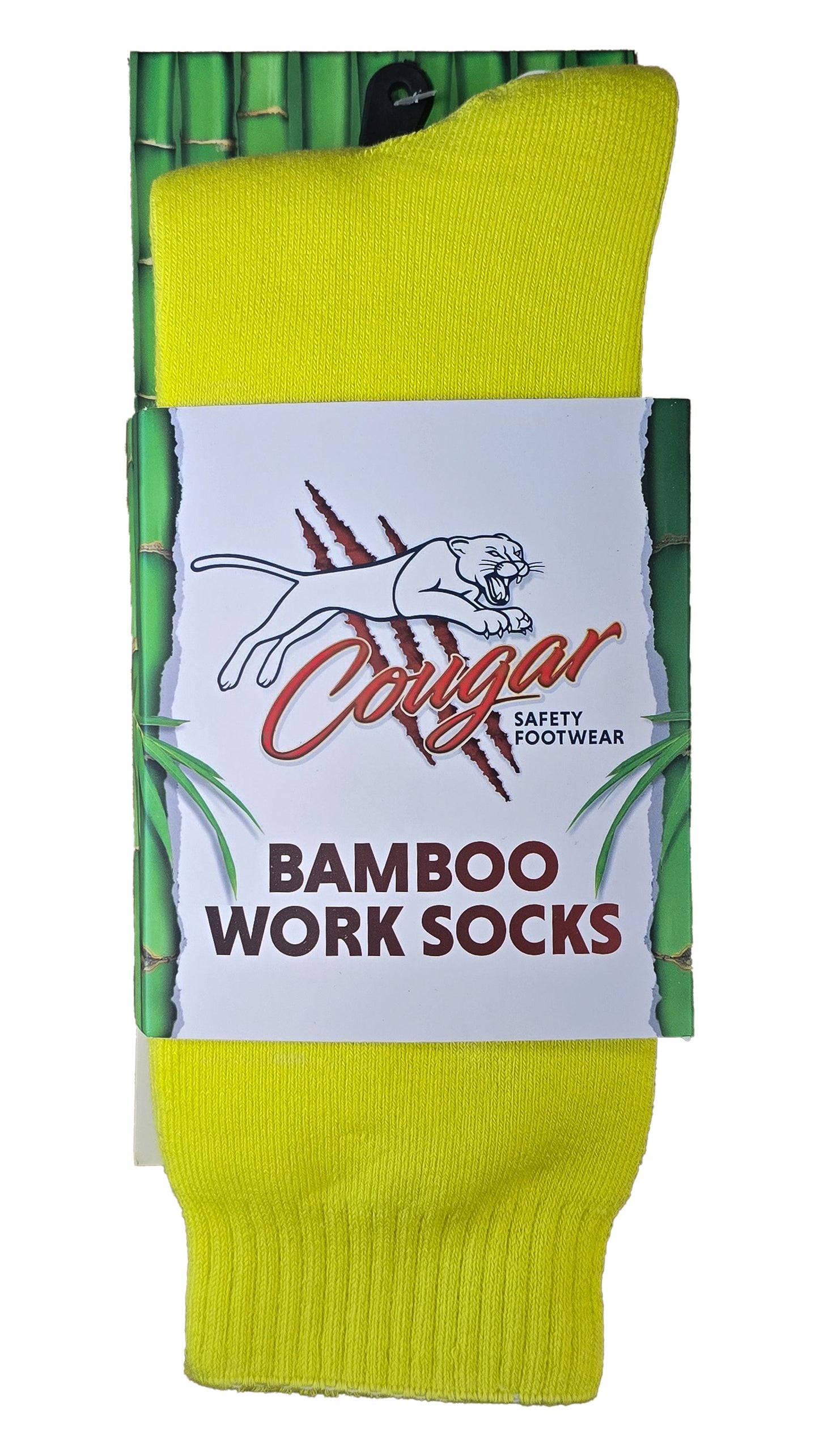 Cougar Footwear FBS851-YLW-M Men's Bamboo Socks - Yellow - Medium (size 6-10)