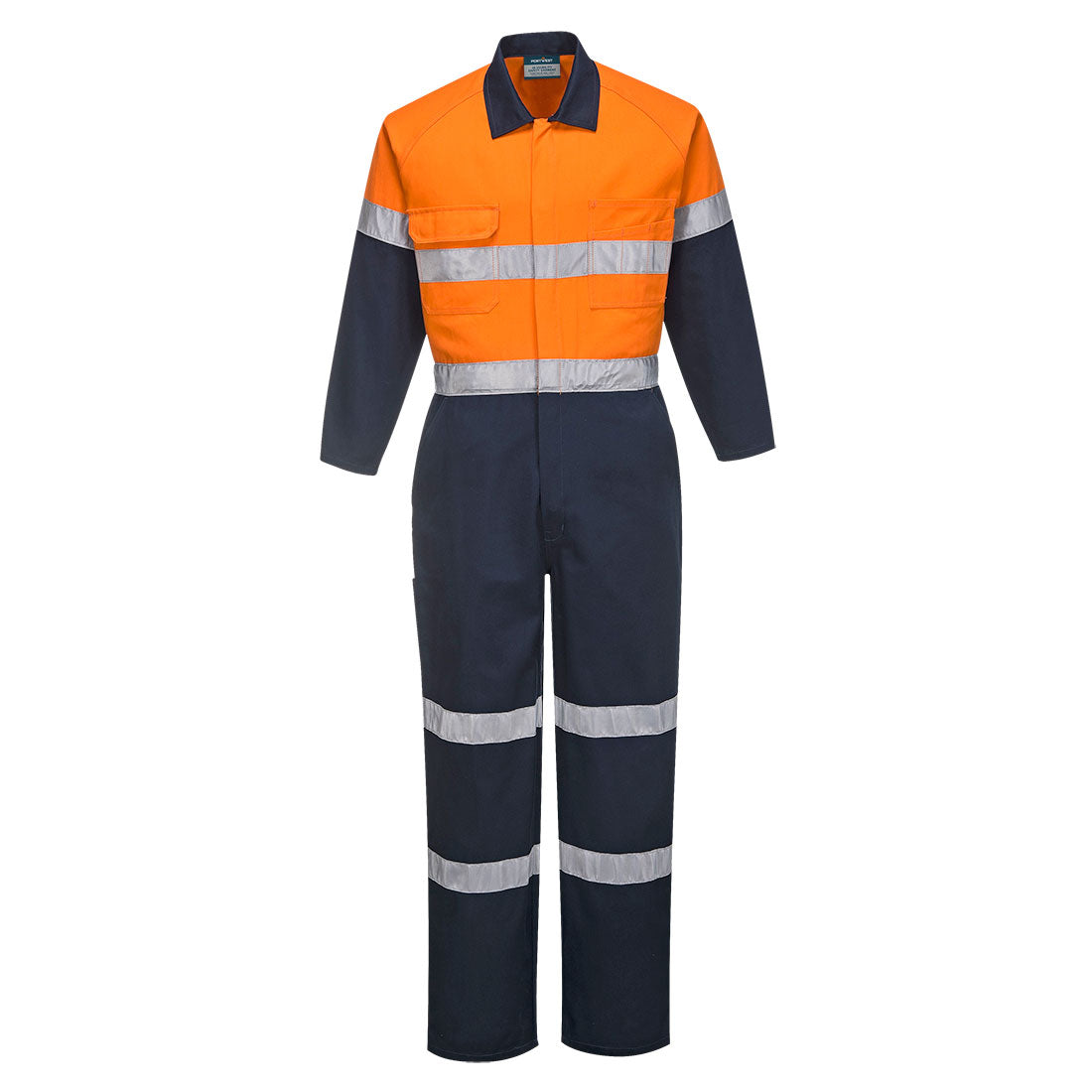 Portwest Hi-Vis Contrast Coverall in Orange/Navy