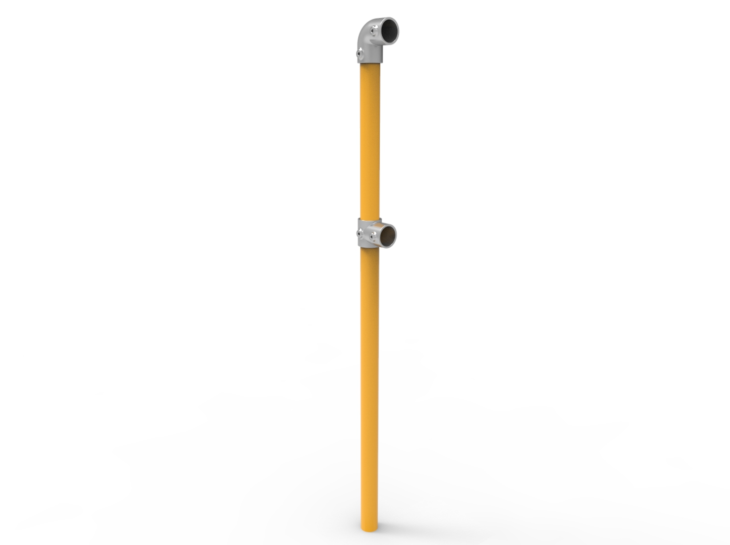 NoWeld End Post Below Ground - Galvanised and Powder Coated Yellow
