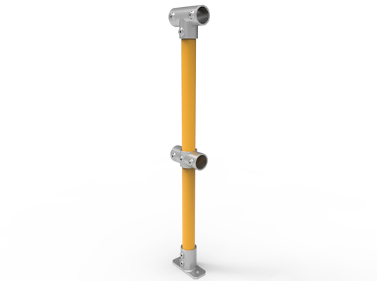 NoWeld Through Post Removable In-Floor - Galvanised and Powder Coated Yellow