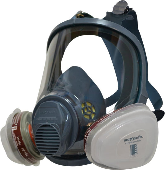 Maxisafe R690P-L MaxiGuard Full Face Silicone Respirator with A1P2 Filter-Large