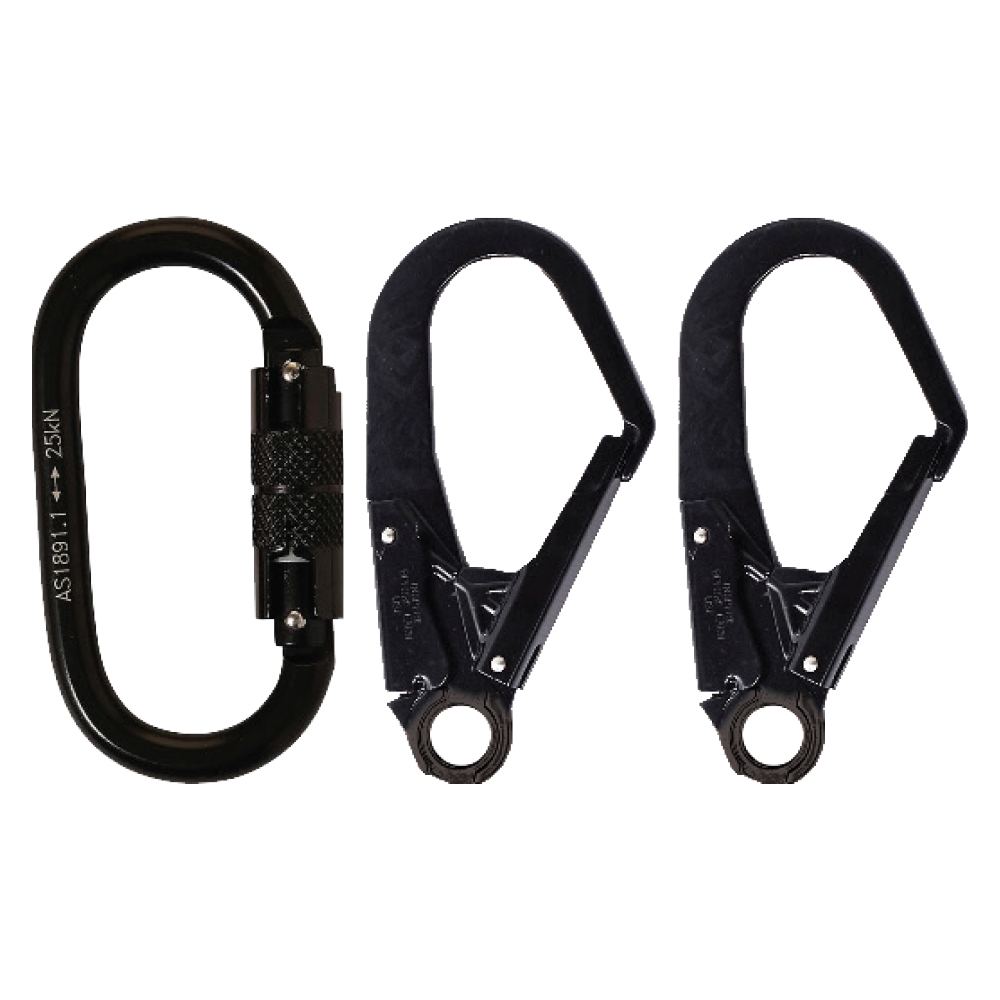 LINQ Height Safety Double Leg Kernmantle 2M Shock Absorb Rope Lanyard With Hardware KD & SD X2