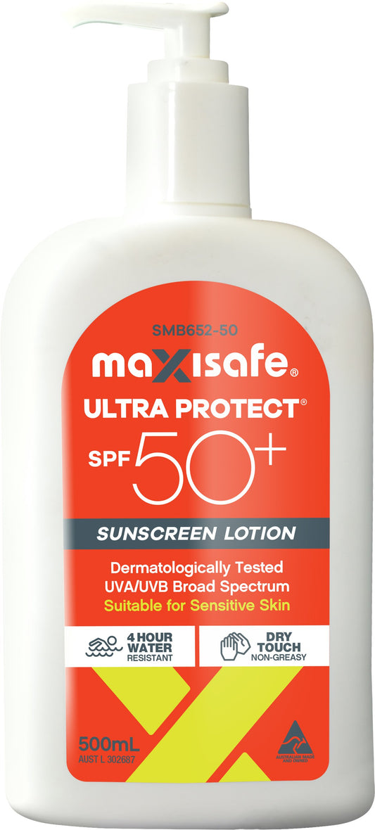 Maxisafe SMB652-50 SPF 50+ Sunscreen Lotion, 500ml pump