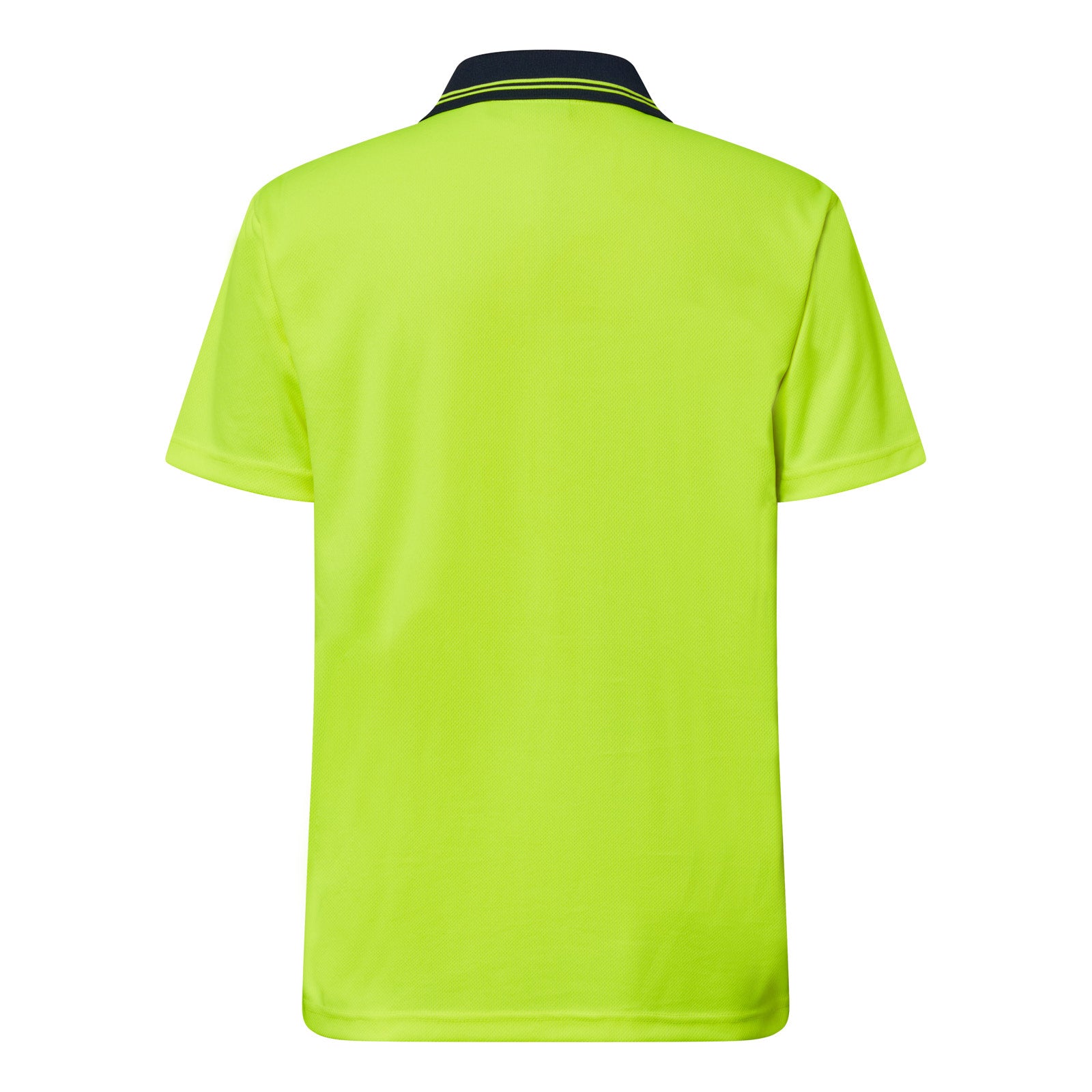 Workcraft WSP201 Hi Vis Short Sleeve Micromesh Polo With Pocket in Yellow/Navy