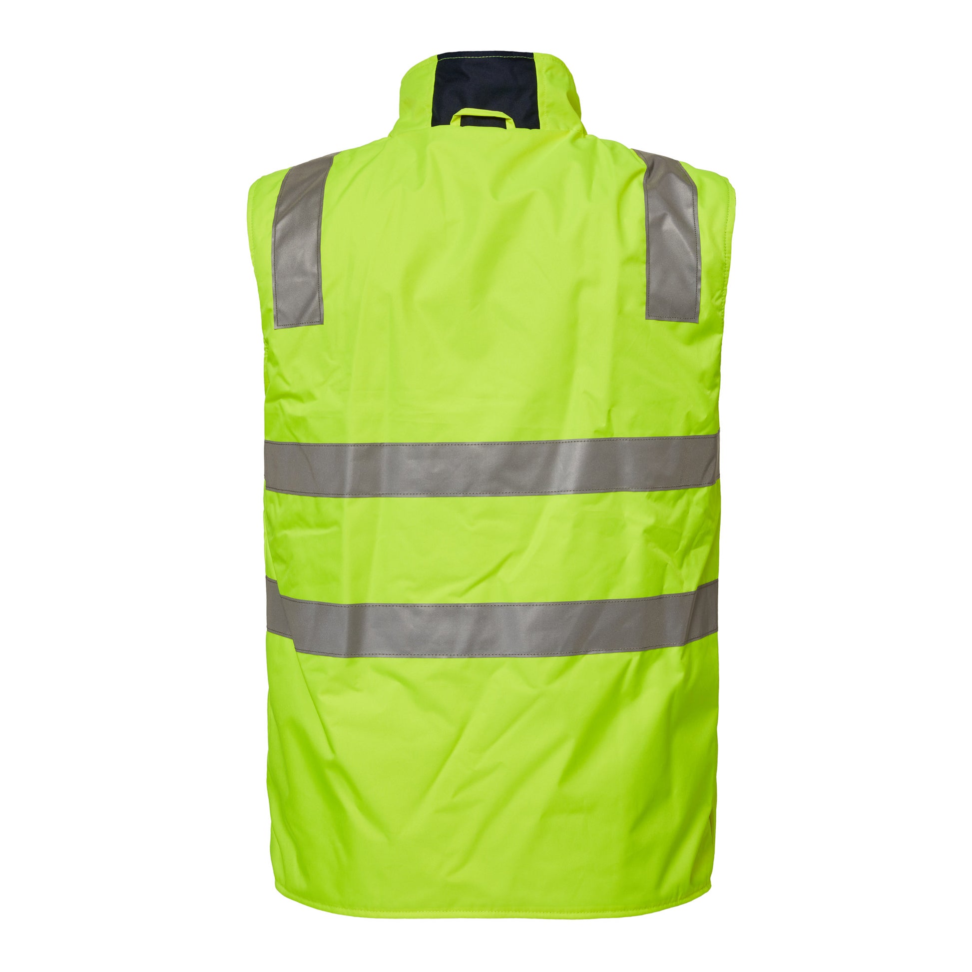 Workcraft WW9023 Hi Vis Reversible Fleece Reflective Vest in Yellow/Navy