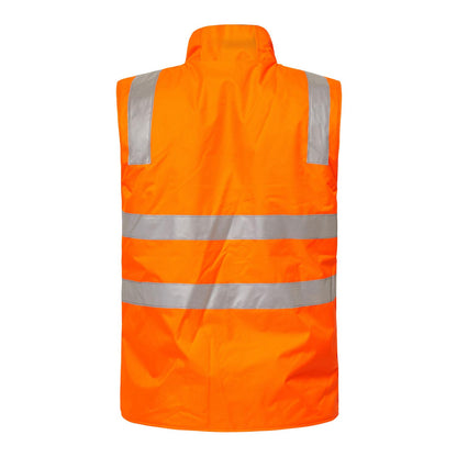 Workcraft WW9023 Hi Vis Reversible Fleece Reflective Vest in Orange/Navy