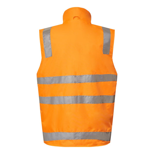 Workcraft WW9026 VIC Rail Hi Vis Reversible Fleece Reflective Vest in Safety Orange