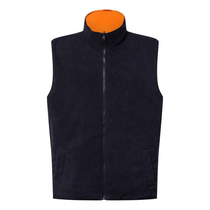 Workcraft WW9026 VIC Rail Hi Vis Reversible Fleece Reflective Vest in Safety Orange