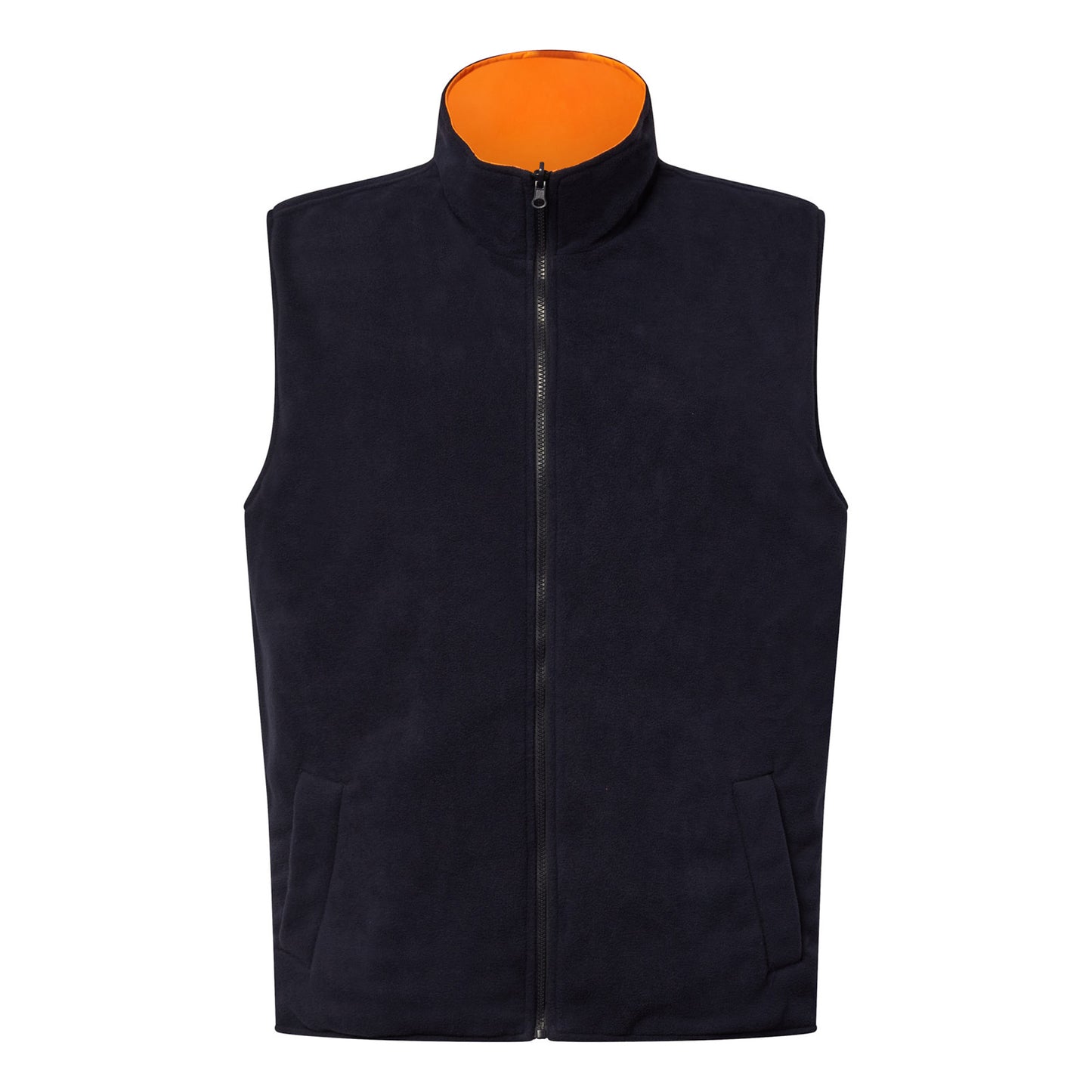 Workcraft WW9029 NSW Rail Hi Vis Reversible Fleece Reflective Vest With X-Pattern Tape in Safety Orange