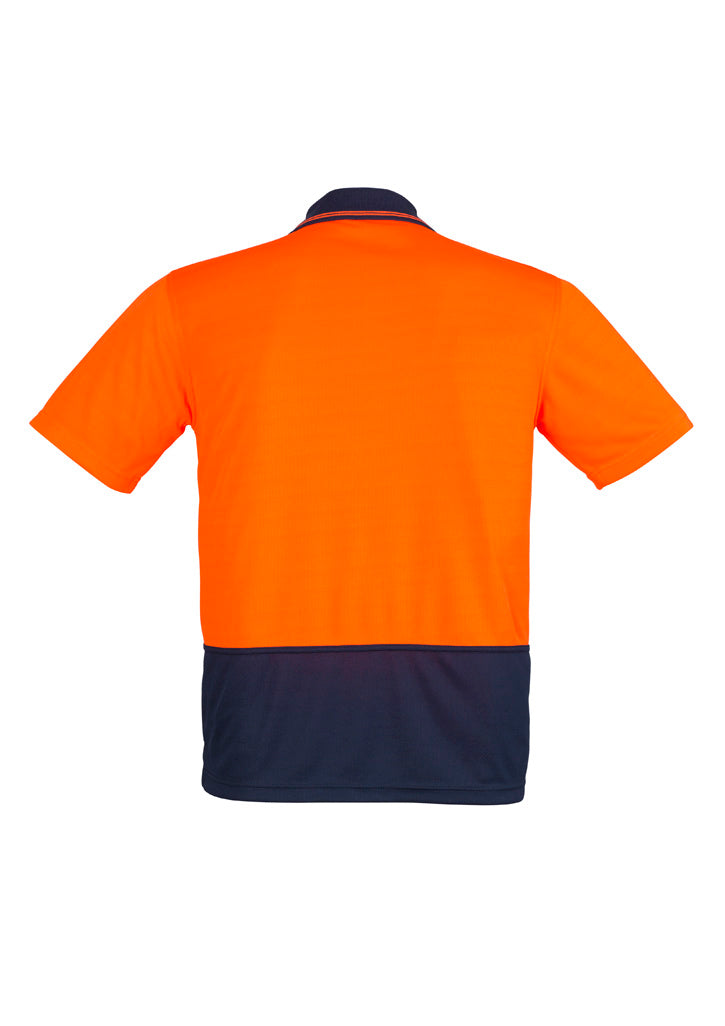 Syzmik Unisex Hi Vis Basic Short Sleeve Polo - Orange/Navy