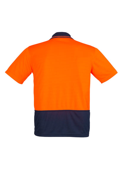 Syzmik Unisex Hi Vis Basic Short Sleeve Polo - Orange/Navy
