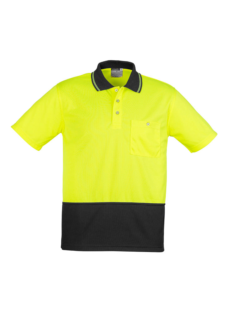 Syzmik Unisex Hi Vis Basic Short Sleeve Polo - Yellow/Black